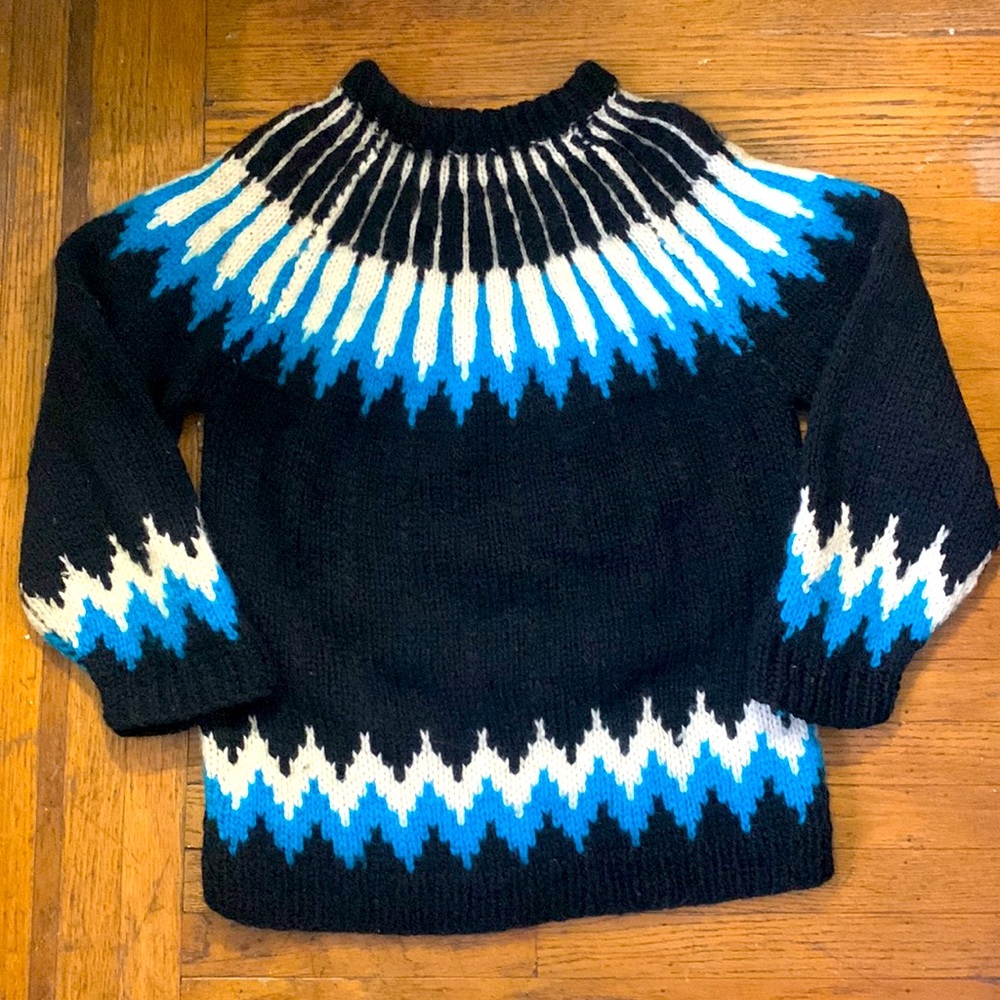Vintage Wool Hand Knit Greek Sweater